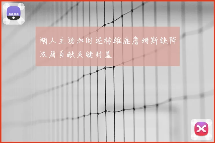 湖人主场加时逆转雄鹿詹姆斯缺阵浓眉贡献关键封盖