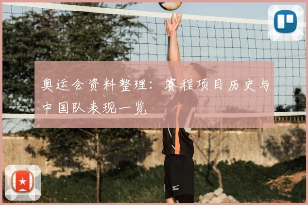 奥运会资料整理：赛程项目历史与中国队表现一览