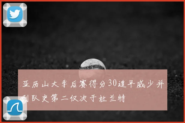 亚历山大季后赛得分30追平威少并列队史第二仅次于杜兰特