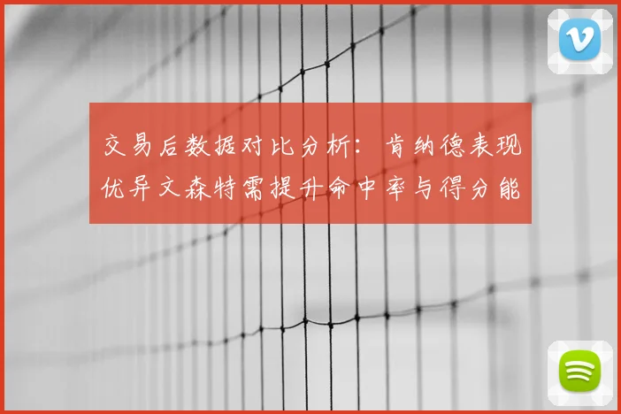 交易后数据对比分析:肯纳德表现优异文森特需提升命中率与得分能力